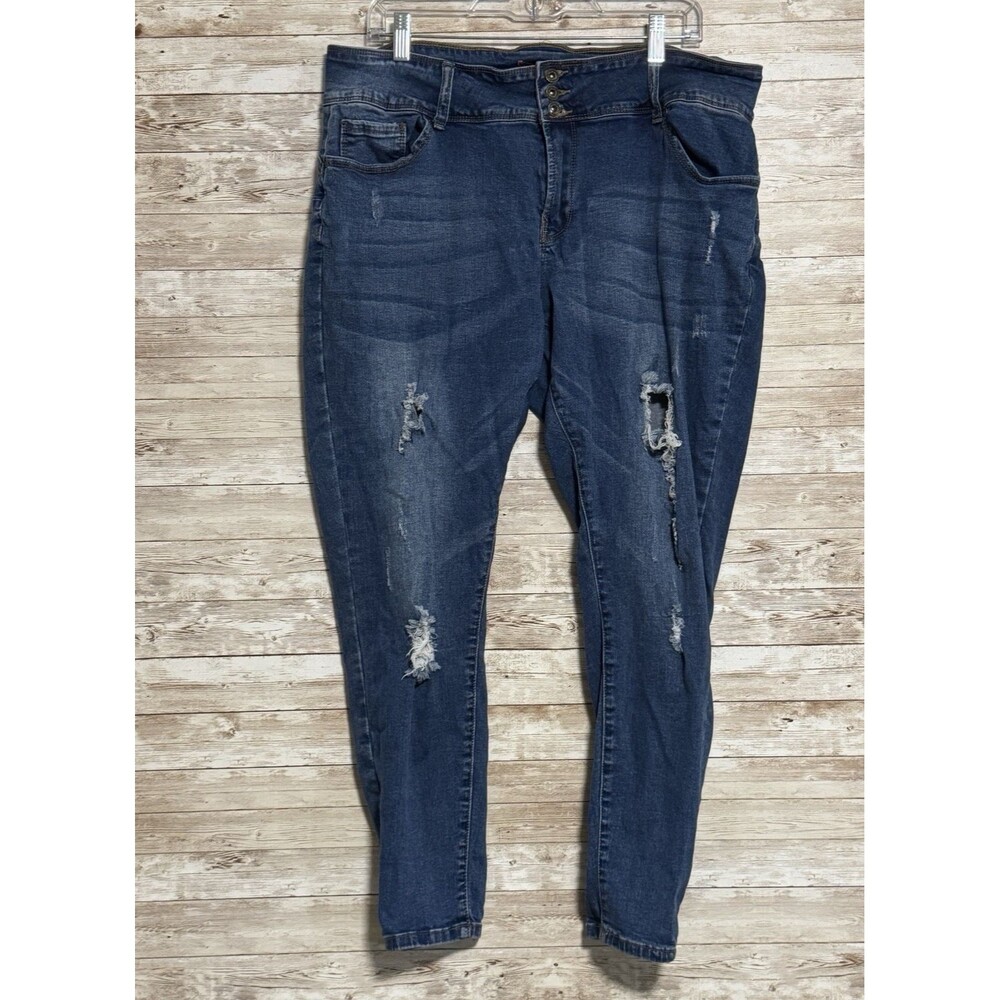 Wax Jean Butt I Love You Push Up High Waisted Skinny Jeans 90117XL Sz 20